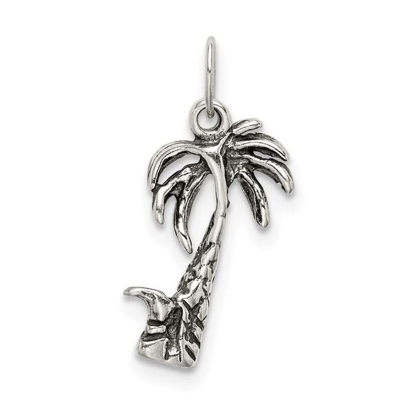 Kazi Luxury Sterling Silver Antiqued Palm Tree Charm - Picture 4 of 4